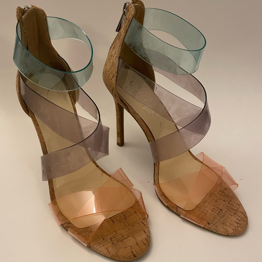 Jessica Simpson Transparent Multicolor Strappy Heels